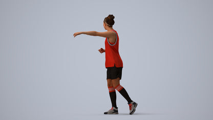 3D people model woman sport, scanned human for 3ds Max rendering, three-quarter view render