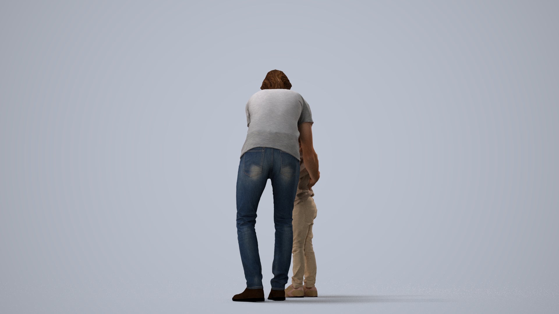 realistic 3D people girl casual kids, render-ready for V-Ray and Corona, FBX OBJ, three-quarter view render