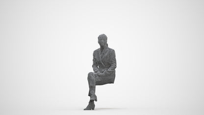 3D scanned woman business, photorealistic archviz people for Enscape and SketchUp, three-quarter front view render