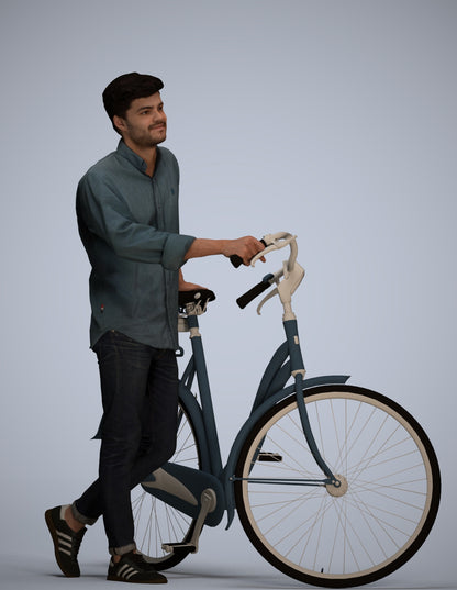 realistic 3D man casual sitting, scanned archviz people for Blender and 3ds Max