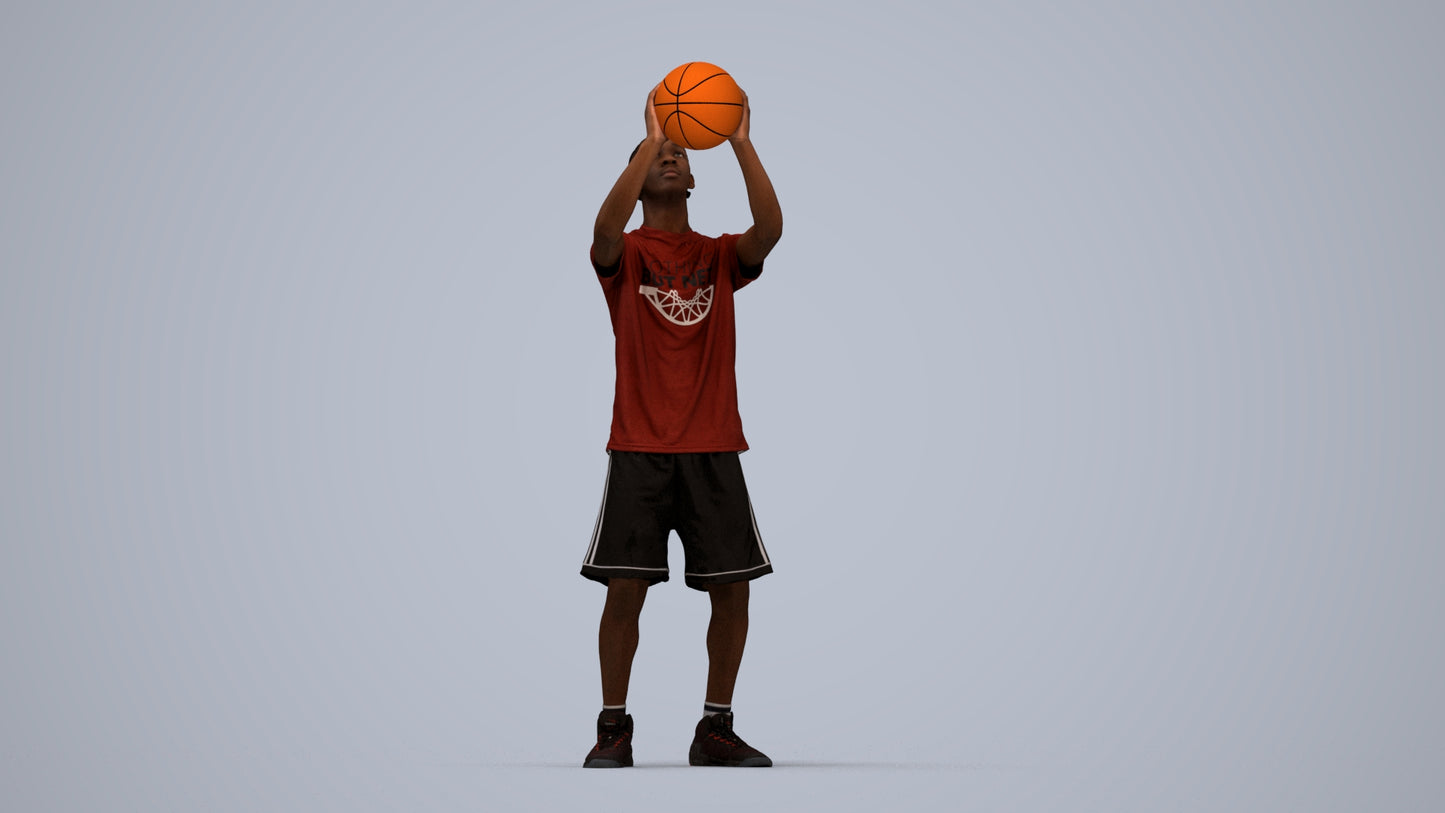 scanned 3D boy sport, photogrammetry people for Enscape and V-Ray, top-down view render