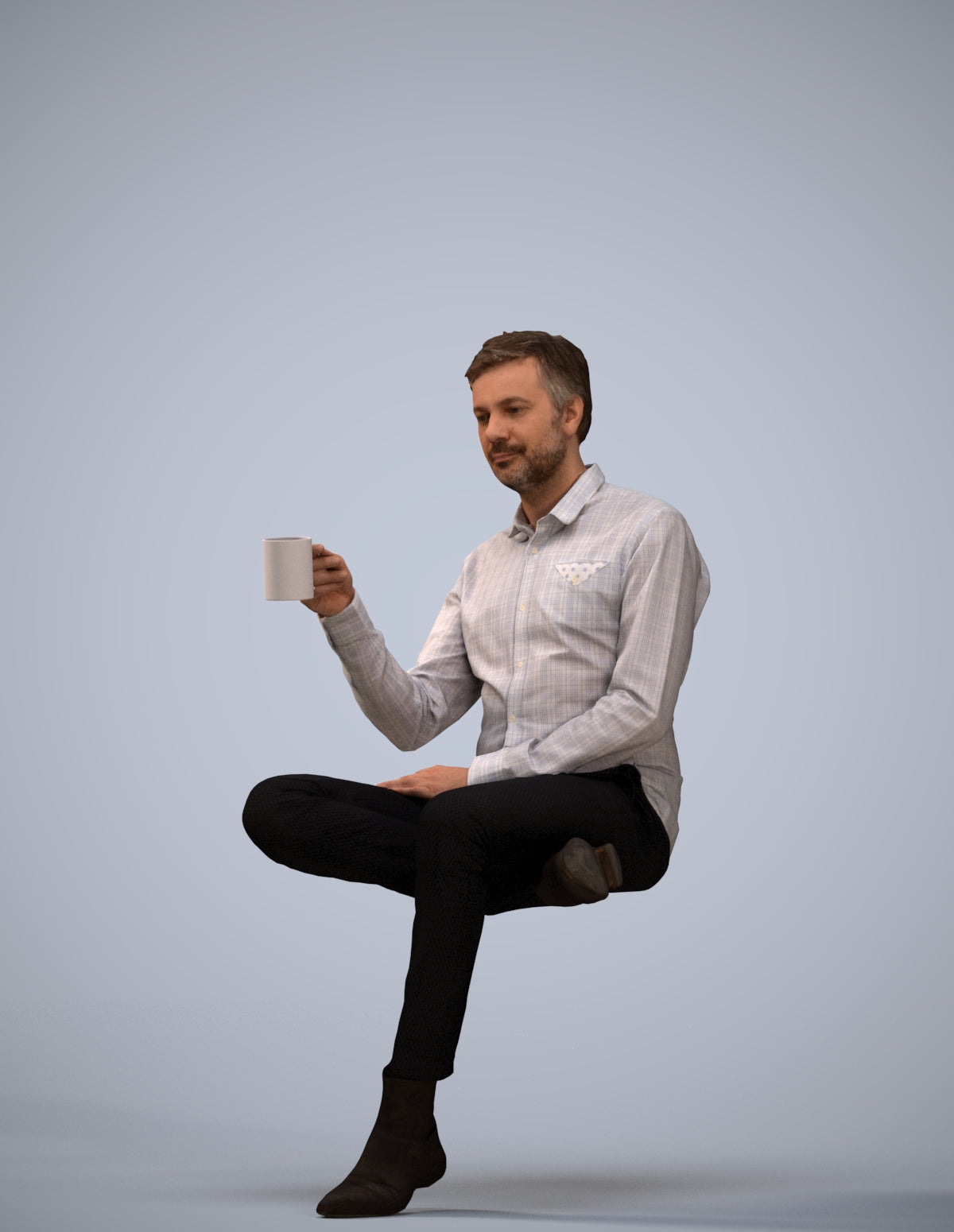 realistic 3D people man business, render-ready for V-Ray and Corona, FBX OBJ