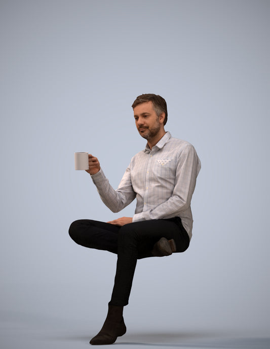 realistic 3D people man business, render-ready for V-Ray and Corona, FBX OBJ