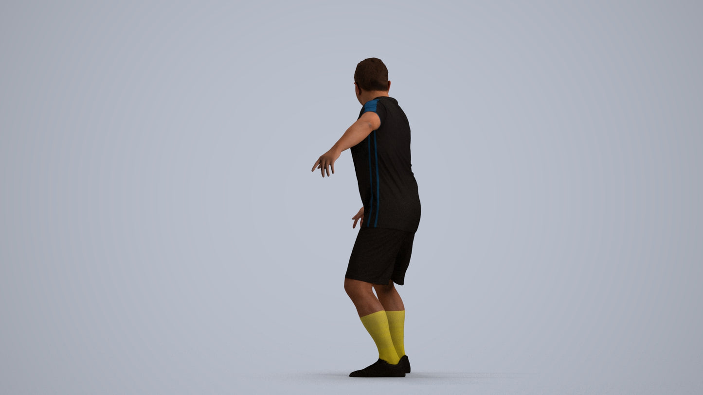photogrammetry 3D man sport, realistic human model archviz FBX, front view render