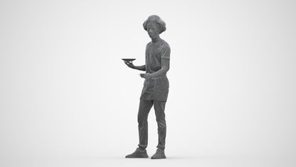 realistic 3D people man standing, render-ready for V-Ray and Corona, FBX OBJ, three-quarter front view render