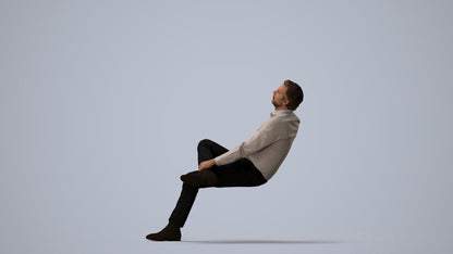realistic 3D human man business, archviz people FBX OBJ for Blender, three-quarter view render