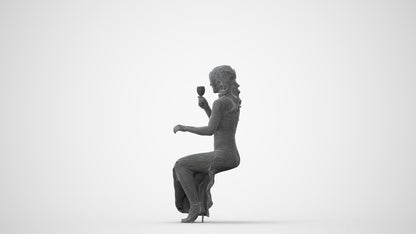 3D human model woman formal formalaffairs, photogrammetry scanned person for archviz, square thumbnail