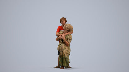 realistic 3D human girl casual kids, archviz people FBX OBJ for Blender, standing pose render