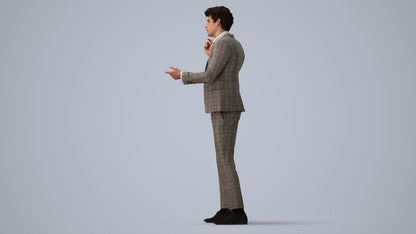 scanned 3D man business, photogrammetry people for Enscape and V-Ray, three-quarter view render