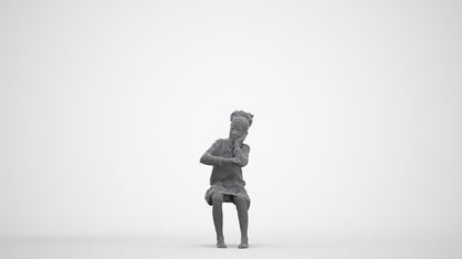 realistic 3D human girl kids, archviz people FBX OBJ for Blender, three-quarter front view render