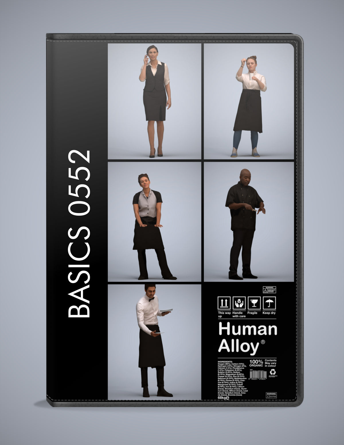 3D human models hospitality bundle, 5 photogrammetry scanned people for archviz