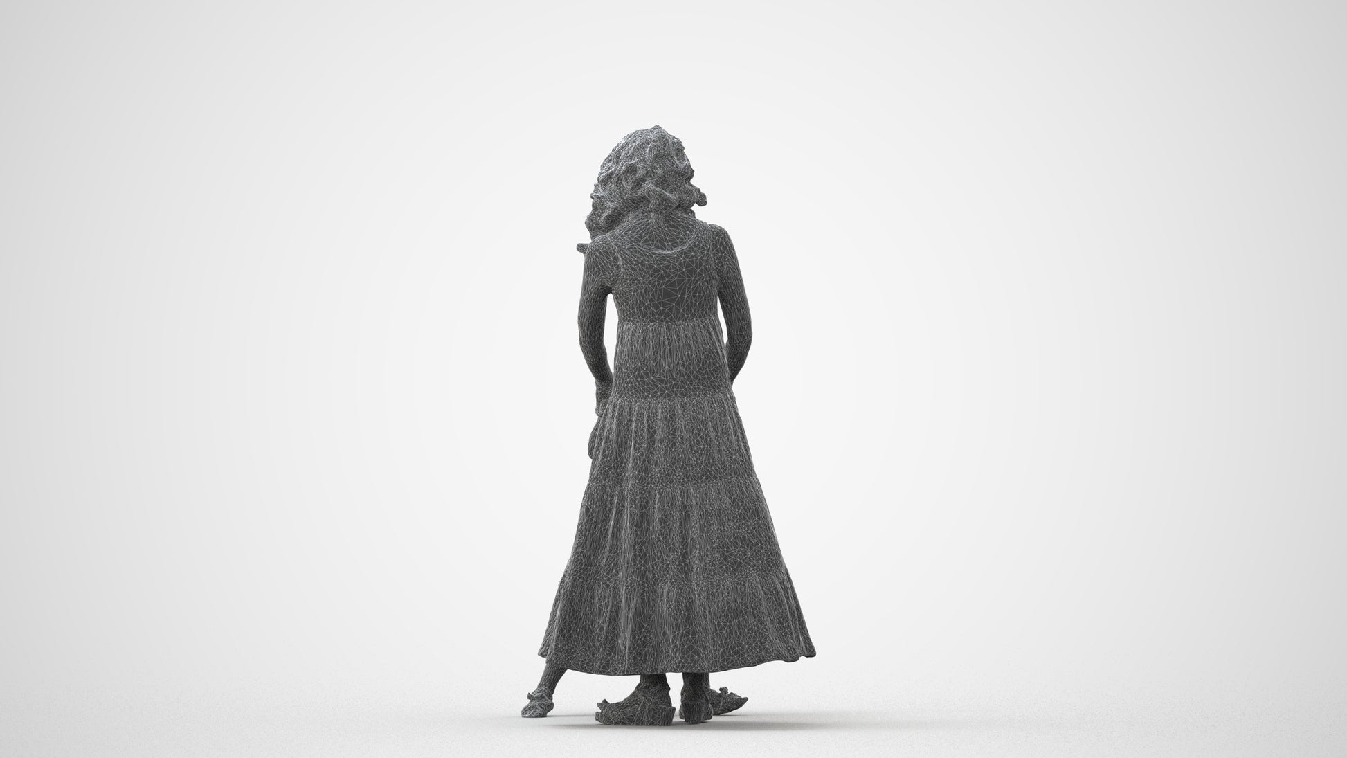 3D scanned girl kids casual, photorealistic archviz people for Enscape and SketchUp, square thumbnail