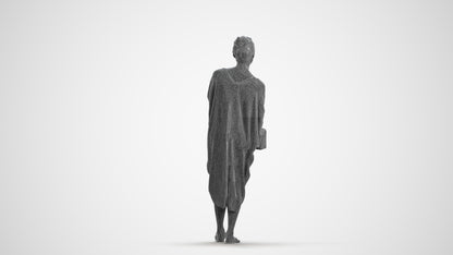 photogrammetry 3D woman walking, realistic human model archviz FBX, wireframe front view