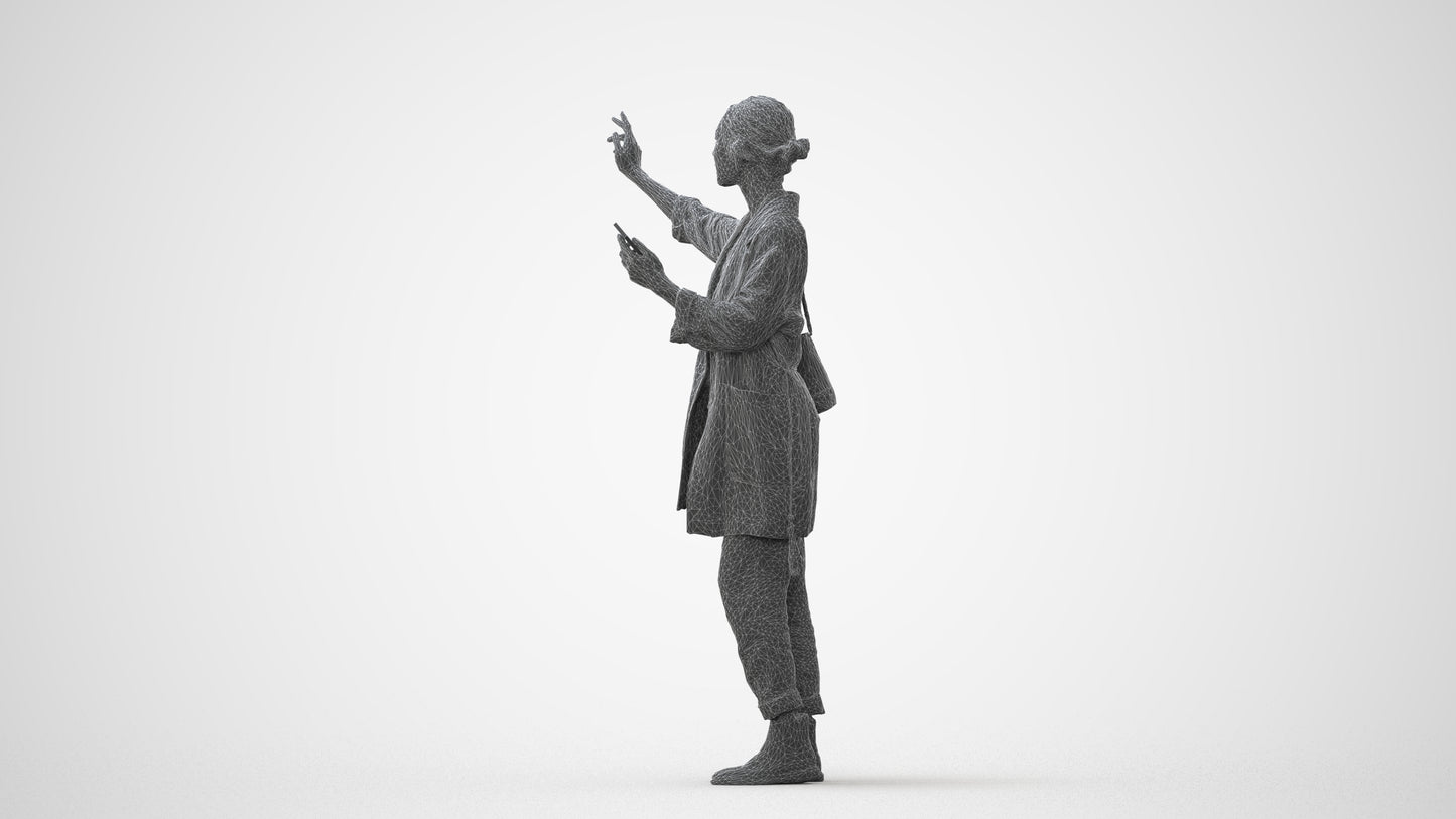 3D people model woman casual standing, scanned human for 3ds Max rendering, square thumbnail