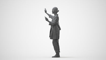3D people model woman casual standing, scanned human for 3ds Max rendering, square thumbnail