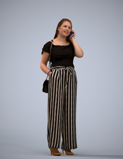 realistic 3D people woman casual standing, render-ready for V-Ray and Corona, FBX OBJ