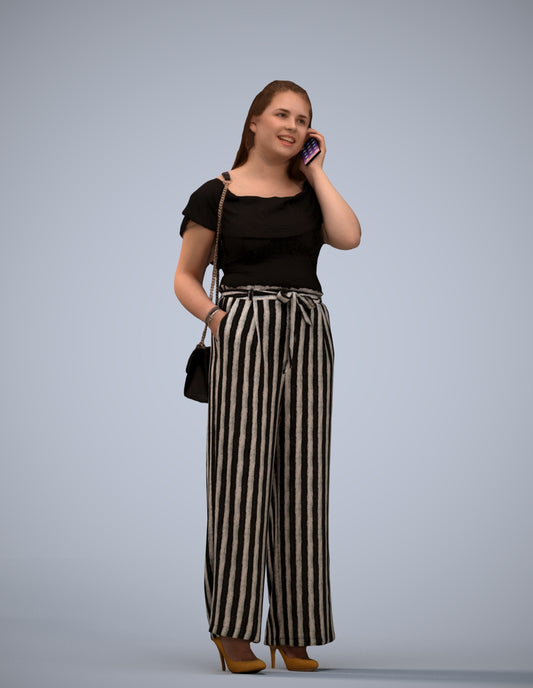 realistic 3D people woman casual standing, render-ready for V-Ray and Corona, FBX OBJ