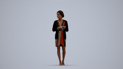 realistic 3D people woman business standing, render-ready for V-Ray and Corona, FBX OBJ, standing pose render
