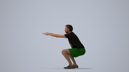 realistic 3D people man sport, render-ready for V-Ray and Corona, FBX OBJ, three-quarter view render