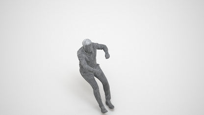 realistic 3D people man casual driving, render-ready for V-Ray and Corona, FBX OBJ, wireframe three-quarter view