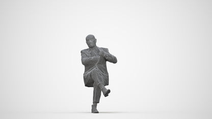 realistic 3D human senior man business mix, archviz people FBX OBJ for Blender, wireframe back view