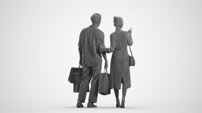 photogrammetry 3D man casual shopping, realistic human model archviz FBX, wireframe front view