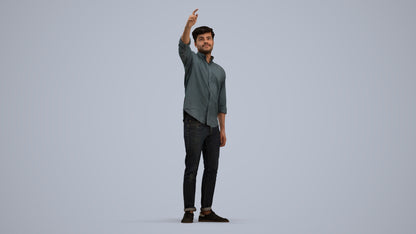 realistic 3D human man casual standing, archviz people FBX OBJ for Blender, standing pose render