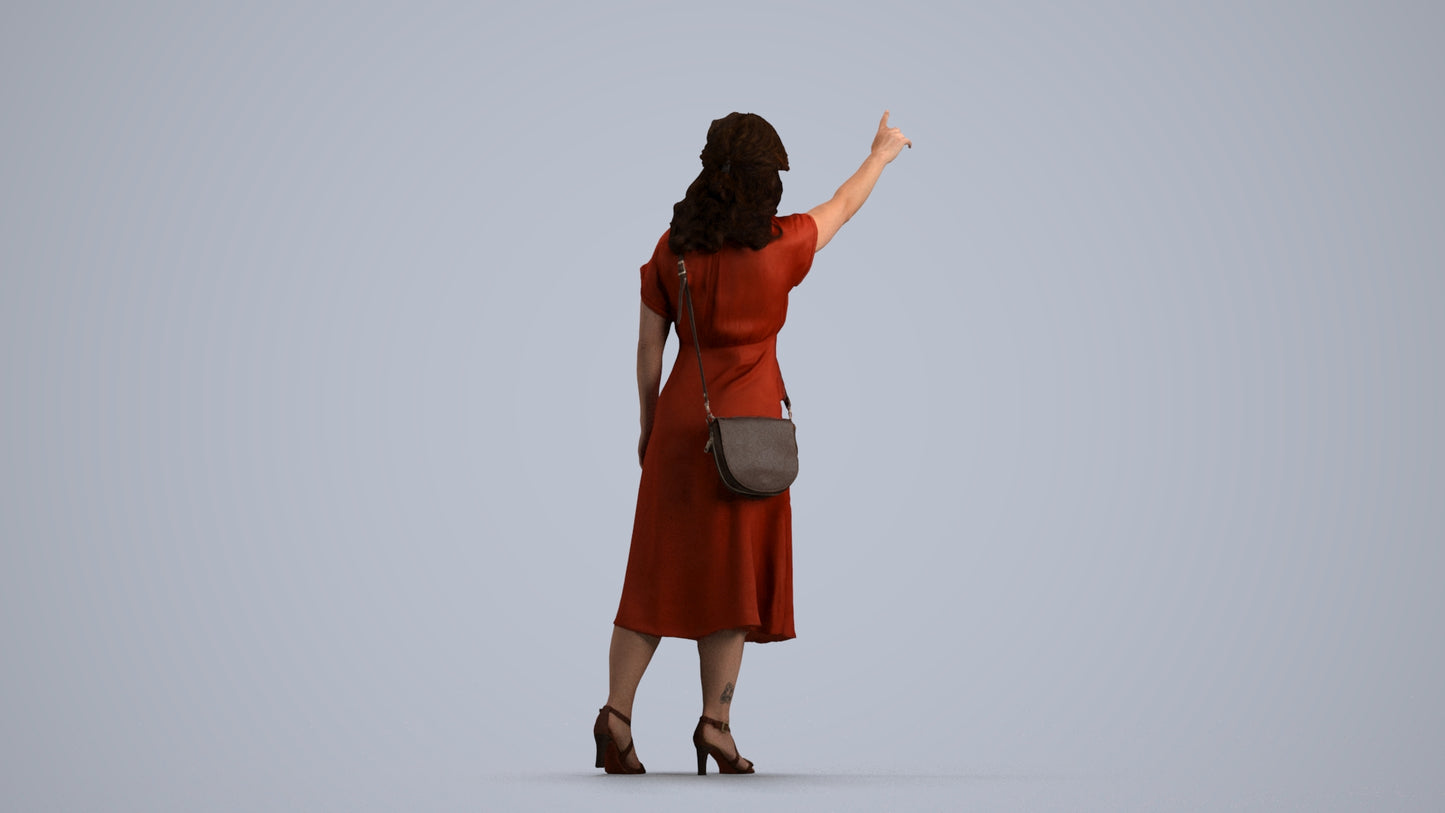 photogrammetry 3D woman casual standing, realistic human model archviz FBX, front view render
