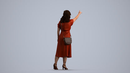 photogrammetry 3D woman casual standing, realistic human model archviz FBX, front view render