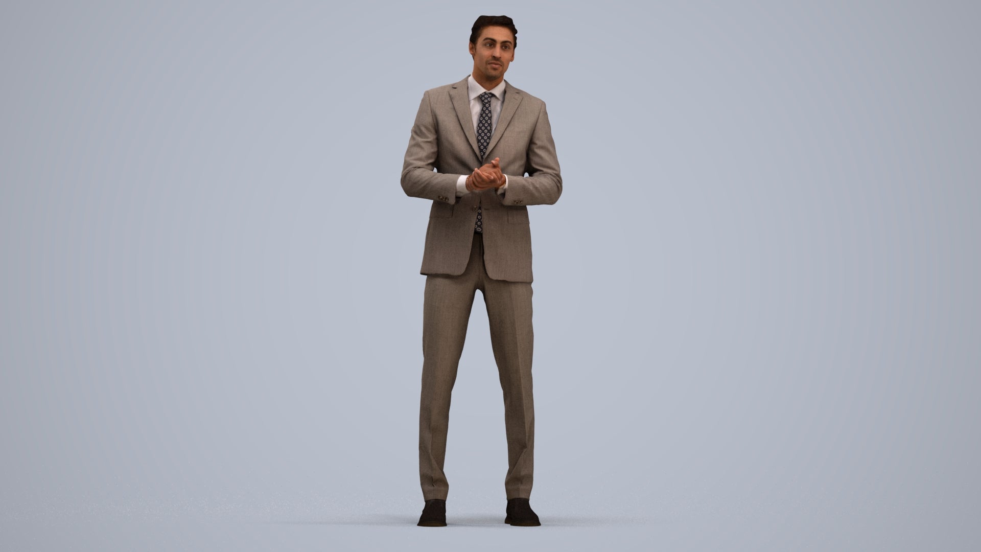 realistic 3D human man business, archviz people FBX OBJ for Blender, standing pose render