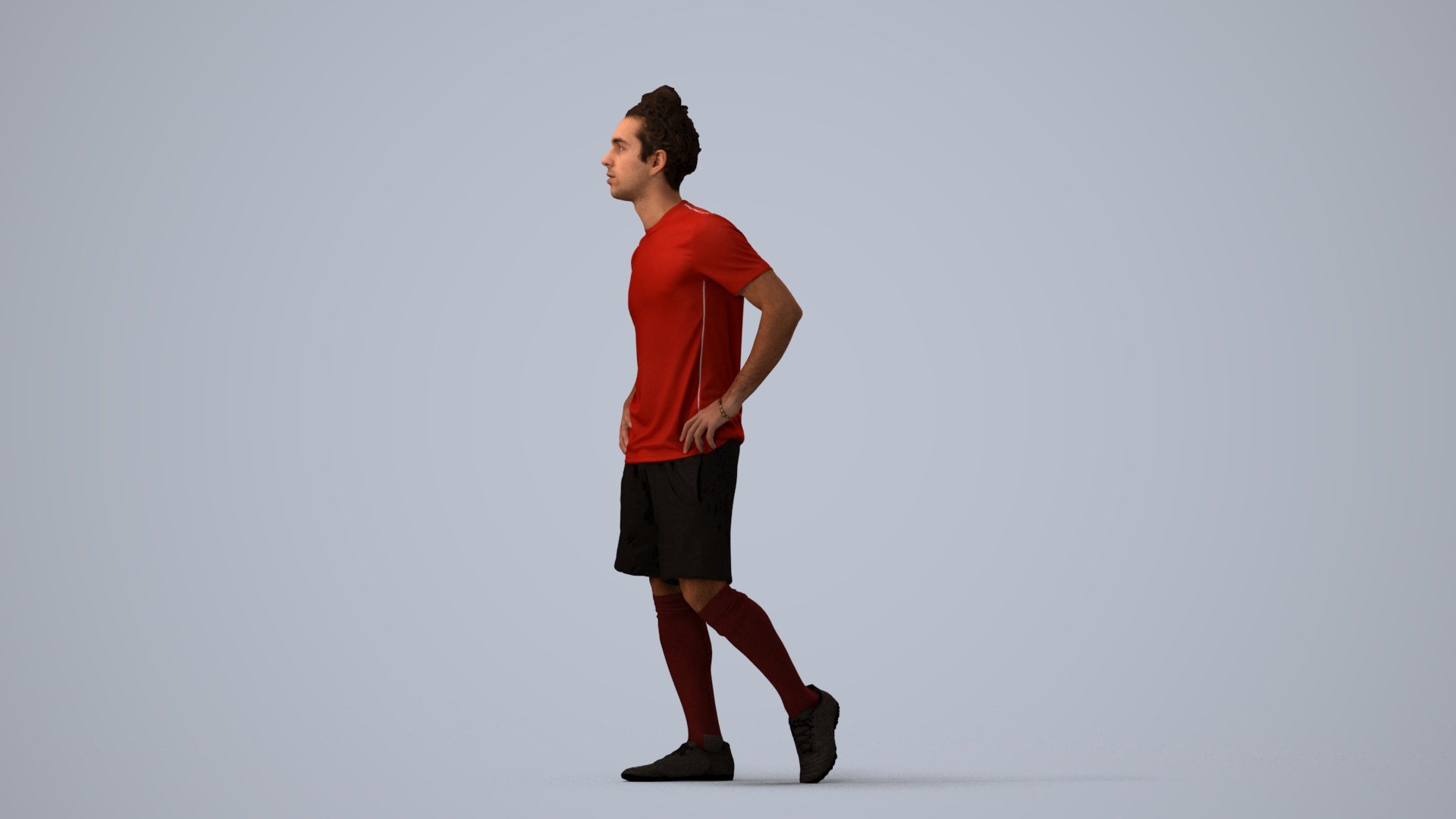 realistic 3D people man sport, render-ready for V-Ray and Corona, FBX OBJ, three-quarter view render