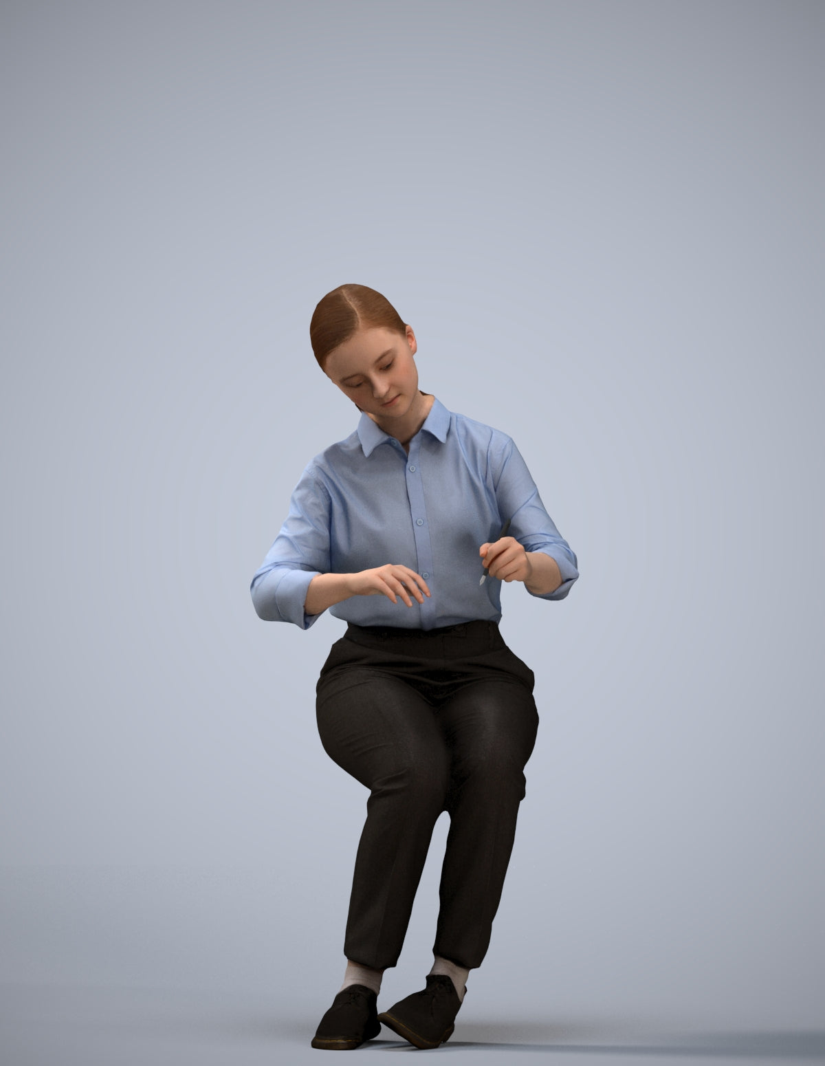 3D human model girl kids, photogrammetry scanned person for archviz