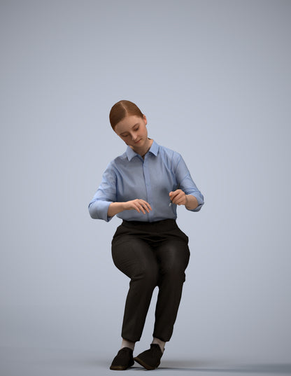 3D human model girl kids, photogrammetry scanned person for archviz