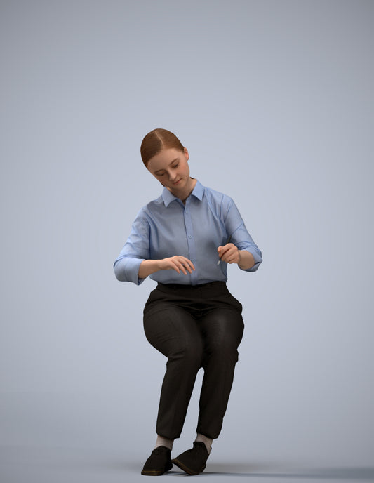 3D human model girl kids, photogrammetry scanned person for archviz
