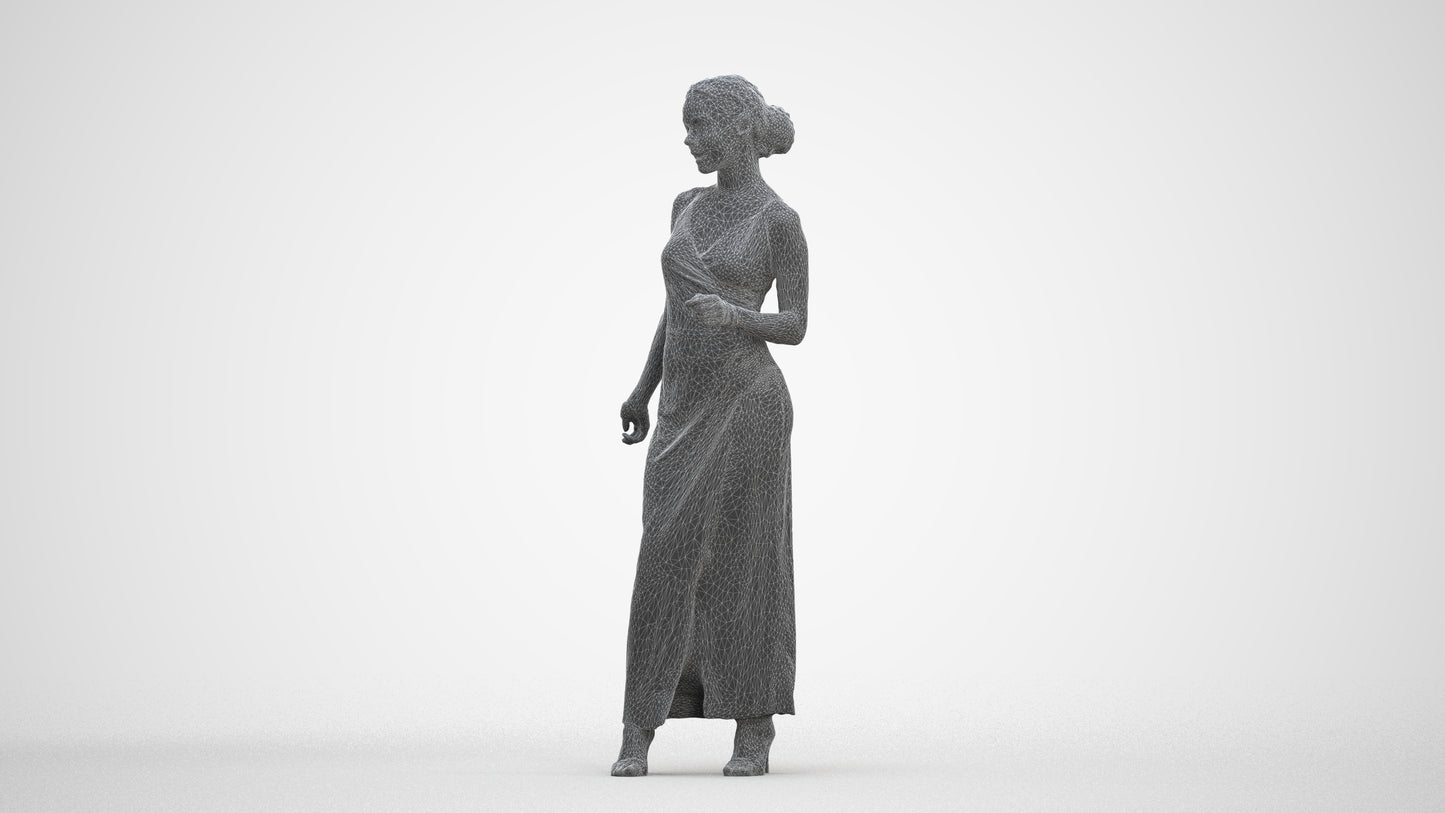 realistic 3D human woman formal formalaffairs, archviz people FBX OBJ for Blender, three-quarter front view render
