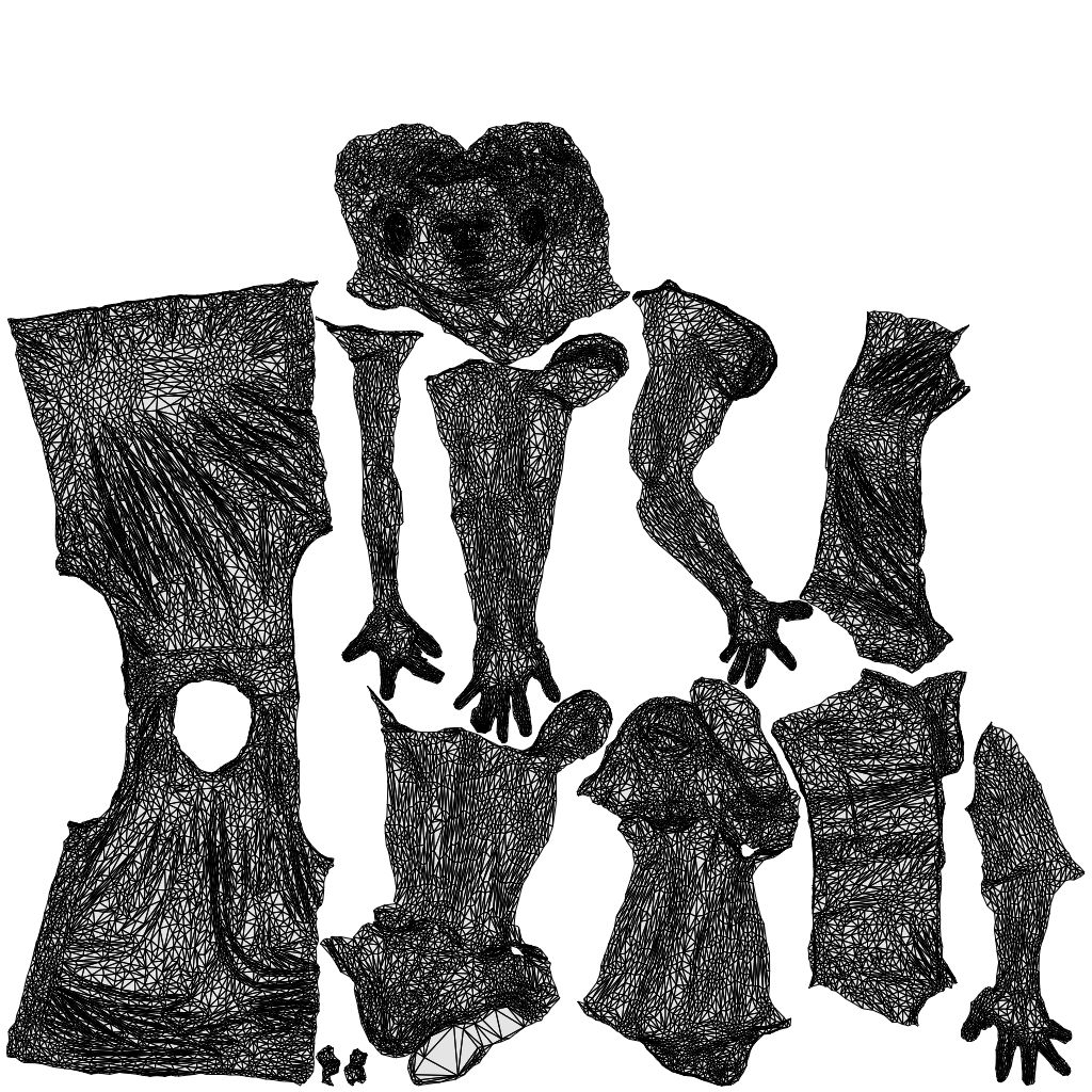 3D people model man sport, scanned human for 3ds Max rendering, wireframe top-down view