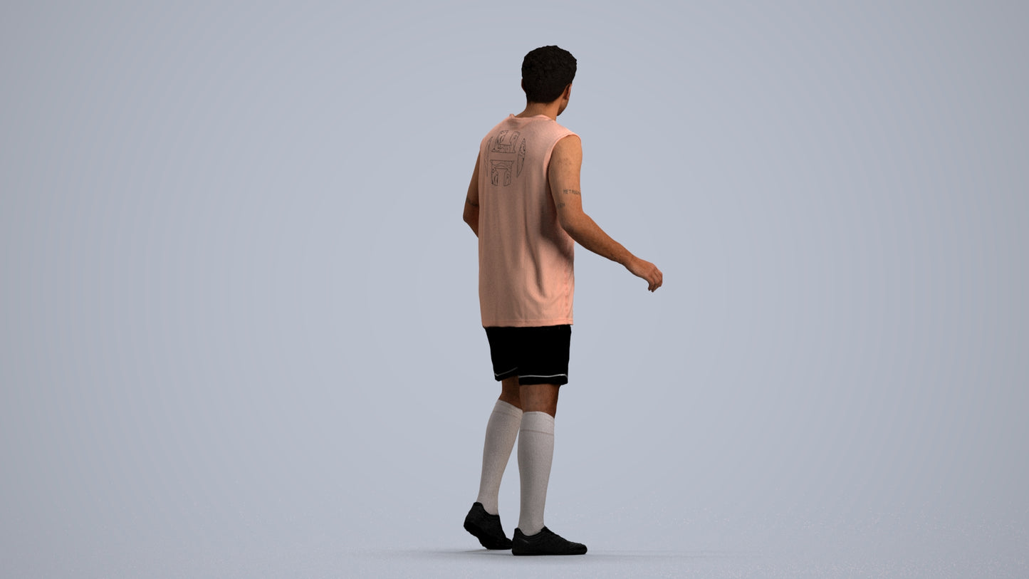 photogrammetry 3D man sport, realistic human model archviz FBX, front view render