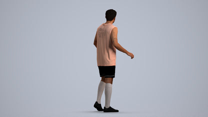 photogrammetry 3D man sport, realistic human model archviz FBX, front view render