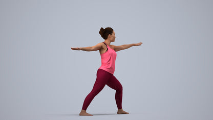 realistic 3D woman sport, scanned archviz people for Blender and 3ds Max, side view render