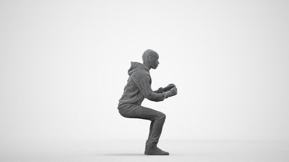 3D people model boy casual kids, scanned human for 3ds Max rendering, wireframe side view
