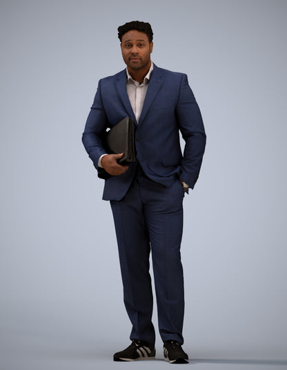 3D people model man business, scanned human for 3ds Max rendering
