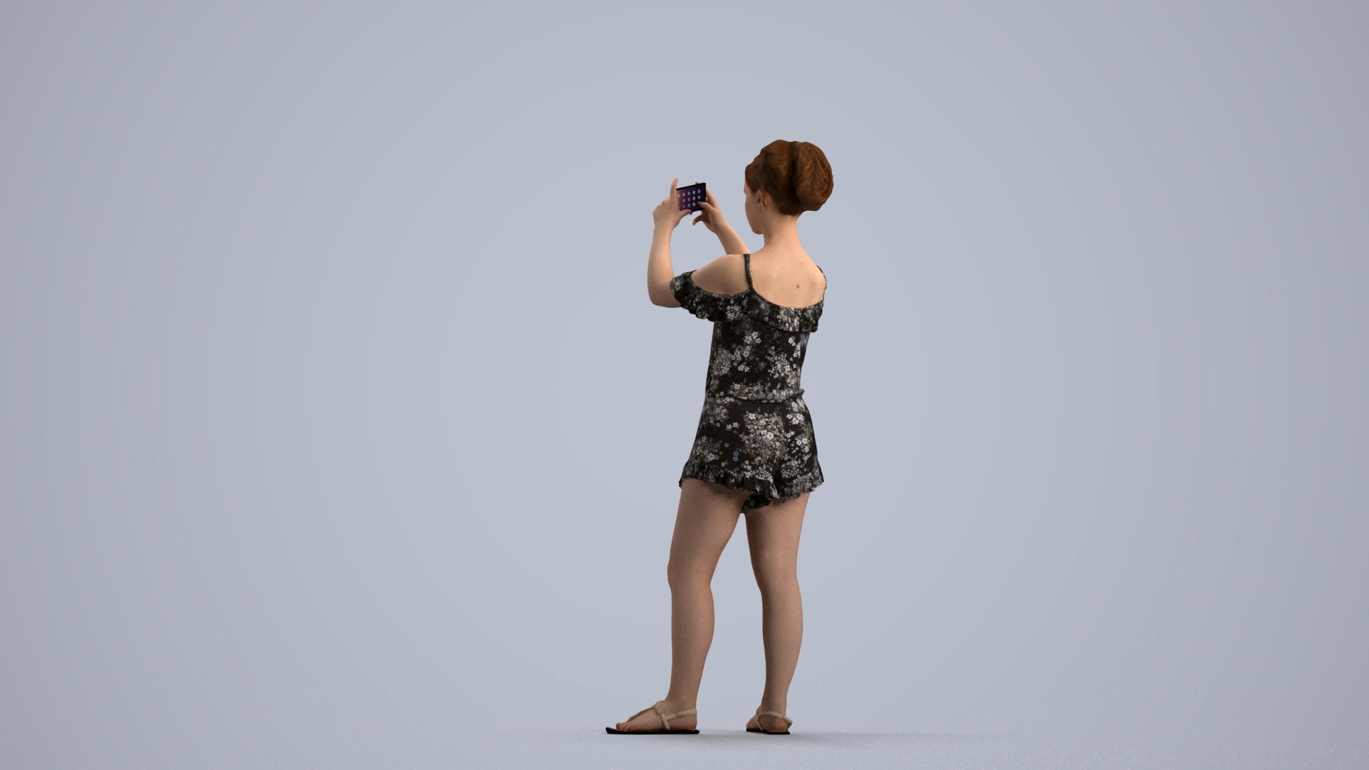 realistic 3D people girl casual kids, render-ready for V-Ray and Corona, FBX OBJ, front view render