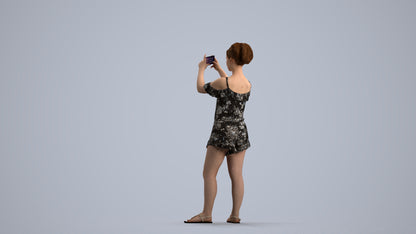 realistic 3D people girl casual kids, render-ready for V-Ray and Corona, FBX OBJ, front view render