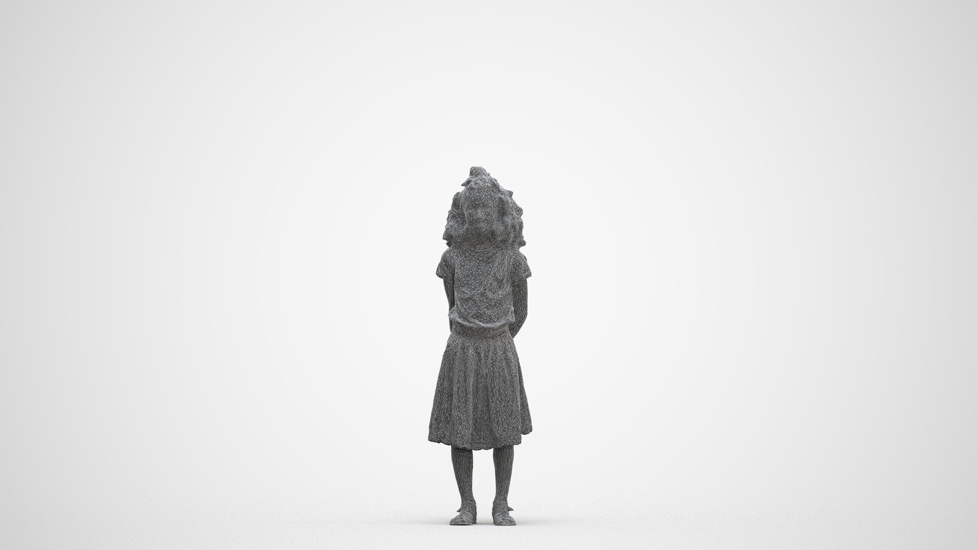photogrammetry 3D girl casual kids, realistic human model archviz FBX, three-quarter front view render