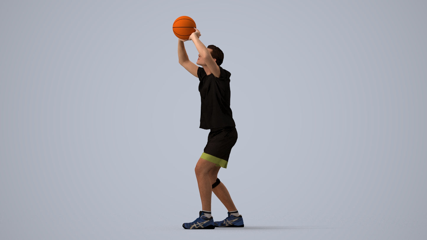scanned 3D man sport, photogrammetry people for Enscape and V-Ray, three-quarter view render