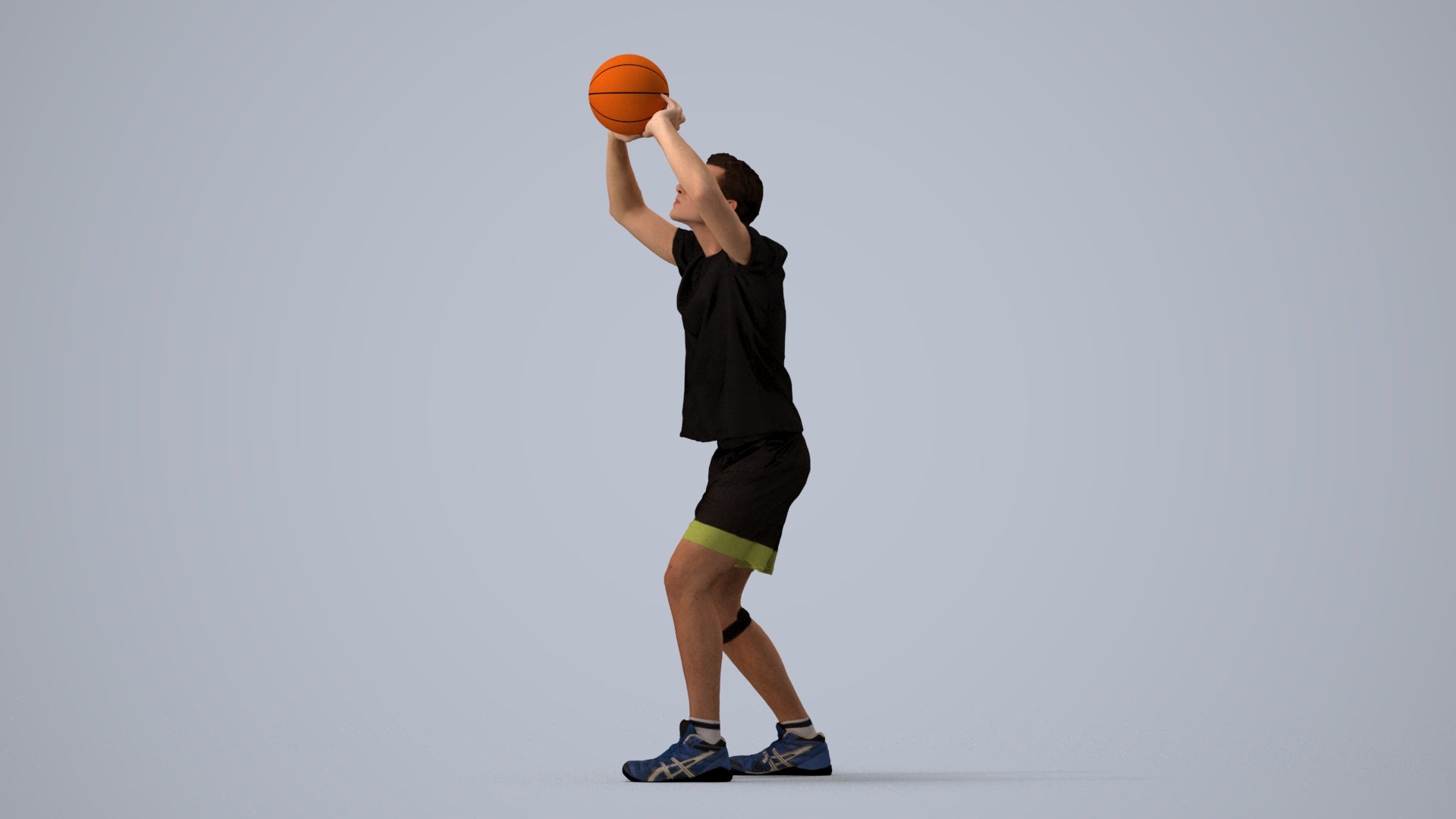 scanned 3D man sport, photogrammetry people for Enscape and V-Ray, three-quarter view render