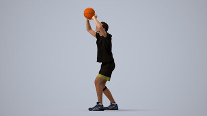 scanned 3D man sport, photogrammetry people for Enscape and V-Ray, three-quarter view render