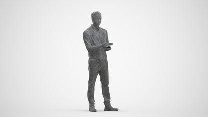 3D scanned man hospitality, photorealistic archviz people for Enscape and SketchUp, three-quarter front view render