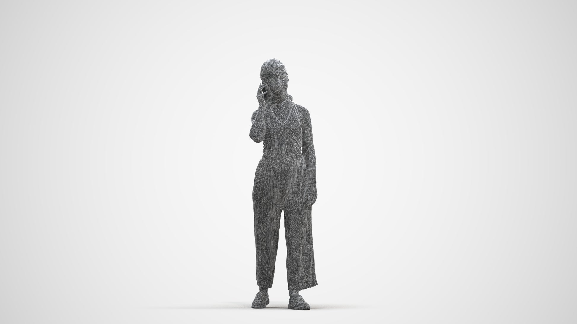 scanned 3D girl casual kids, photogrammetry people for Enscape and V-Ray, three-quarter front view render