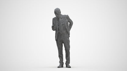 realistic 3D senior man business, scanned archviz people for Blender and 3ds Max, three-quarter front view render